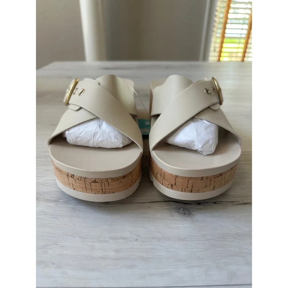 Reef Vista‎ Higher Gia Sandals Vintage Cork Cream Size 10 New With Tags